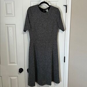 H&M Black and Gray Midi Dress